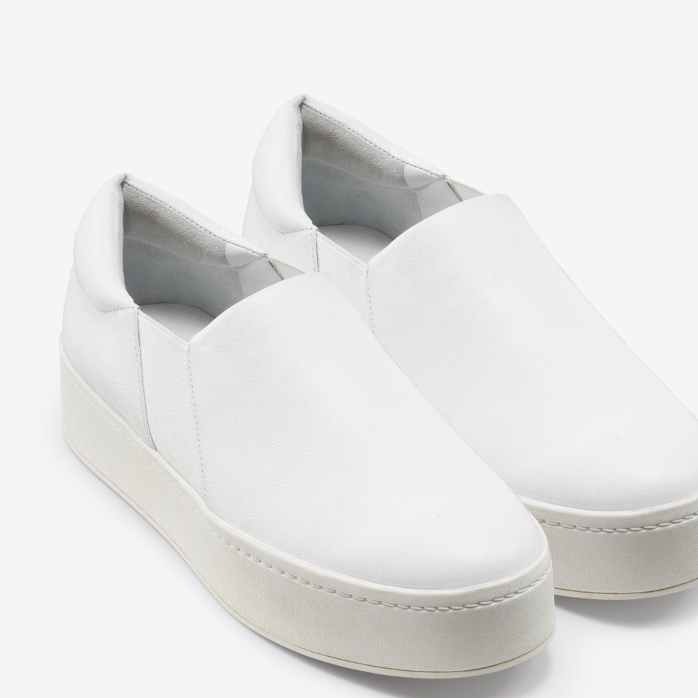 Vince White Leather Warren Slip on